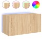vidaXL TV-Wandschrank mit LED-Leuchten Sonoma-Eiche 80x35x41 cm vidaXL TV-Wandschrank mit LED-Leuchten Sonoma-Eiche 80x35x41 cm