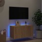vidaXL TV-Wandschrank mit LED-Leuchten Sonoma-Eiche 80x35x41 cm vidaXL TV-Wandschrank mit LED-Leuchten Sonoma-Eiche 80x35x41 cm
