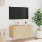 vidaXL TV-Wandschrank mit LED-Leuchten Sonoma-Eiche 80x35x41 cm vidaXL TV-Wandschrank mit LED-Leuchten Sonoma-Eiche 80x35x41 cm