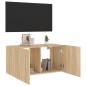 vidaXL TV-Wandschrank mit LED-Leuchten Sonoma-Eiche 80x35x41 cm vidaXL TV-Wandschrank mit LED-Leuchten Sonoma-Eiche 80x35x41 cm