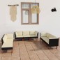 vidaXL 9-tlg. Garten-Lounge-Set mit Kissen Poly Rattan Schwarz vidaXL 9-tlg. Garten-Lounge-Set mit Kissen Poly Rattan Schwarz
