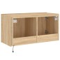 vidaXL TV-Wandschrank mit LED-Leuchten Sonoma-Eiche 80x35x41 cm vidaXL TV-Wandschrank mit LED-Leuchten Sonoma-Eiche 80x35x41 cm