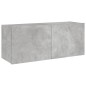vidaXL TV-Wandschrank mit LED-Leuchten Betongrau 100x35x41 cm vidaXL TV-Wandschrank mit LED-Leuchten Betongrau 100x35x41 cm