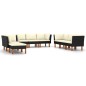 vidaXL 9-tlg. Garten-Lounge-Set mit Kissen Poly Rattan Schwarz vidaXL 9-tlg. Garten-Lounge-Set mit Kissen Poly Rattan Schwarz