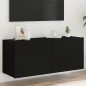 vidaXL TV-Wandschrank mit LED-Leuchten Schwarz 100x35x41 cm vidaXL TV-Wandschrank mit LED-Leuchten Schwarz 100x35x41 cm