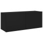 vidaXL TV-Wandschrank mit LED-Leuchten Schwarz 100x35x41 cm vidaXL TV-Wandschrank mit LED-Leuchten Schwarz 100x35x41 cm