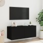 vidaXL TV-Wandschrank mit LED-Leuchten Schwarz 100x35x41 cm vidaXL TV-Wandschrank mit LED-Leuchten Schwarz 100x35x41 cm