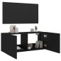 vidaXL TV-Wandschrank mit LED-Leuchten Schwarz 100x35x41 cm vidaXL TV-Wandschrank mit LED-Leuchten Schwarz 100x35x41 cm