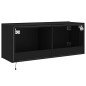 vidaXL TV-Wandschrank mit LED-Leuchten Schwarz 100x35x41 cm vidaXL TV-Wandschrank mit LED-Leuchten Schwarz 100x35x41 cm