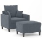 vidaXL Sessel mit Hocker Dunkelgrau 60 cm Samt vidaXL Sessel mit Hocker Dunkelgrau 60 cm Samt