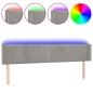 vidaXL LED Kopfteil Hellgrau 163x16x78/88 cm Samt vidaXL LED Kopfteil Hellgrau 163x16x78/88 cm Samt
