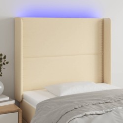 vidaXL LED Kopfteil Creme 93x16x118/128 cm Stoff