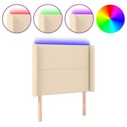 vidaXL LED Kopfteil Creme 93x16x118/128 cm Stoff