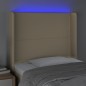 vidaXL LED Kopfteil Creme 93x16x118/128 cm Stoff vidaXL LED Kopfteil Creme 93x16x118/128 cm Stoff
