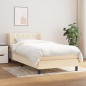 vidaXL Boxspringbett mit Matratze Creme 80x200 cm Stoff vidaXL Boxspringbett mit Matratze Creme 80x200 cm Stoff