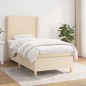 vidaXL Boxspringbett mit Matratze Creme 90x200 cm Stoff vidaXL Boxspringbett mit Matratze Creme 90x200 cm Stoff