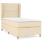 vidaXL Boxspringbett mit Matratze Creme 90x200 cm Stoff vidaXL Boxspringbett mit Matratze Creme 90x200 cm Stoff