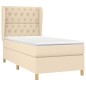 vidaXL Boxspringbett mit Matratze Creme 80x200 cm Stoff vidaXL Boxspringbett mit Matratze Creme 80x200 cm Stoff
