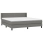 vidaXL Boxspringbett mit Matratze Dunkelgrau 160x200 cm Stoff vidaXL Boxspringbett mit Matratze Dunkelgrau 160x200 cm Stoff
