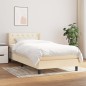 vidaXL Boxspringbett mit Matratze Creme 80x200 cm Stoff vidaXL Boxspringbett mit Matratze Creme 80x200 cm Stoff