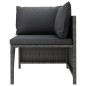 5-tlg. Garten-Lounge-Set mit Kissen Poly Rattan Grau 5-tlg. Garten-Lounge-Set mit Kissen Poly Rattan Grau