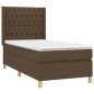 vidaXL Boxspringbett mit Matratze Dunkelbraun 100x200 cm Stoff vidaXL Boxspringbett mit Matratze Dunkelbraun 100x200 cm Stoff