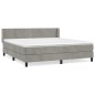 vidaXL Boxspringbett mit Matratze Hellgrau 160x200 cm Samt vidaXL Boxspringbett mit Matratze Hellgrau 160x200 cm Samt