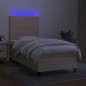 vidaXL Boxspringbett mit Matratze & LED Creme 80x200 cm Stoff vidaXL Boxspringbett mit Matratze & LED Creme 80x200 cm Stoff