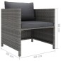 5-tlg. Garten-Lounge-Set mit Kissen Poly Rattan Grau 5-tlg. Garten-Lounge-Set mit Kissen Poly Rattan Grau