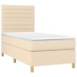 vidaXL Boxspringbett mit Matratze & LED Creme 80x200 cm Stoff vidaXL Boxspringbett mit Matratze & LED Creme 80x200 cm Stoff