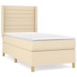vidaXL Boxspringbett mit Matratze Creme 80x200 cm Stoff vidaXL Boxspringbett mit Matratze Creme 80x200 cm Stoff