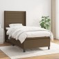 vidaXL Boxspringbett mit Matratze Dunkelbraun 100x200 cm Stoff vidaXL Boxspringbett mit Matratze Dunkelbraun 100x200 cm Stoff