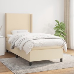 vidaXL Boxspringbett mit Matratze Creme 80x200 cm Stoff