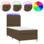 vidaXL Boxspringbett mit Matratze & LED Dunkelbraun 100x200 cm Stoff vidaXL Boxspringbett mit Matratze & LED Dunkelbraun 100x200 cm Stoff