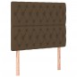 vidaXL Boxspringbett mit Matratze & LED Dunkelbraun 100x200 cm Stoff vidaXL Boxspringbett mit Matratze & LED Dunkelbraun 100x200 cm Stoff