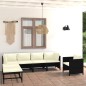 vidaXL 7-tlg. Garten-Lounge-Set mit Kissen Poly Rattan Schwarz vidaXL 7-tlg. Garten-Lounge-Set mit Kissen Poly Rattan Schwarz
