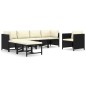 vidaXL 7-tlg. Garten-Lounge-Set mit Kissen Poly Rattan Schwarz vidaXL 7-tlg. Garten-Lounge-Set mit Kissen Poly Rattan Schwarz