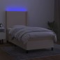 vidaXL Boxspringbett mit Matratze & LED Creme 80x200 cm Stoff vidaXL Boxspringbett mit Matratze & LED Creme 80x200 cm Stoff