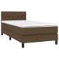 vidaXL Boxspringbett mit Matratze Dunkelbraun 100x200 cm Stoff vidaXL Boxspringbett mit Matratze Dunkelbraun 100x200 cm Stoff