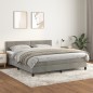 vidaXL Boxspringbett mit Matratze Hellgrau 160x200 cm Samt vidaXL Boxspringbett mit Matratze Hellgrau 160x200 cm Samt