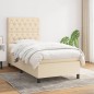 vidaXL Boxspringbett mit Matratze Creme 80x200 cm Stoff vidaXL Boxspringbett mit Matratze Creme 80x200 cm Stoff