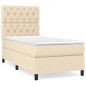 vidaXL Boxspringbett mit Matratze Creme 80x200 cm Stoff vidaXL Boxspringbett mit Matratze Creme 80x200 cm Stoff