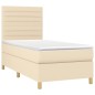 vidaXL Boxspringbett mit Matratze Creme 80x200 cm Stoff vidaXL Boxspringbett mit Matratze Creme 80x200 cm Stoff