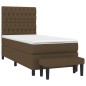 vidaXL Boxspringbett mit Matratze Dunkelbraun 100x200 cm Stoff vidaXL Boxspringbett mit Matratze Dunkelbraun 100x200 cm Stoff