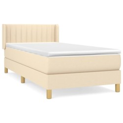 vidaXL Boxspringbett mit Matratze Creme 80x200 cm Stoff