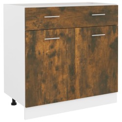vidaXL Unterschrank mit Schublade Räuchereiche 80x46x81,5 cm