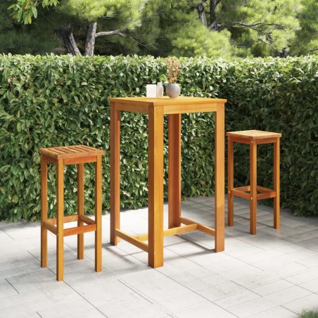 vidaXL 3-tlg. Gartenbar-Set Massivholz Akazie