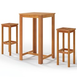 vidaXL 3-tlg. Gartenbar-Set Massivholz Akazie