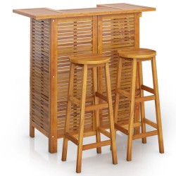 vidaXL 3-tlg. Gartenbar-Set Massivholz Akazie