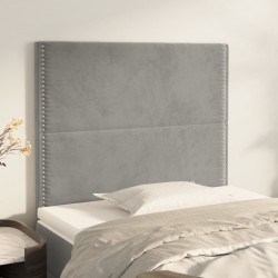 vidaXL Kopfteile 2 Stk. Hellgrau 80x5x78/88 cm Samt